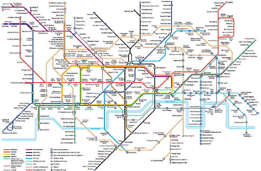Schemat sieci metra w Londynie