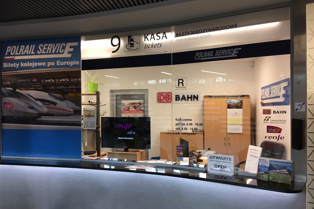 Okienko kasowe Polrail Service w Bydgoszczy