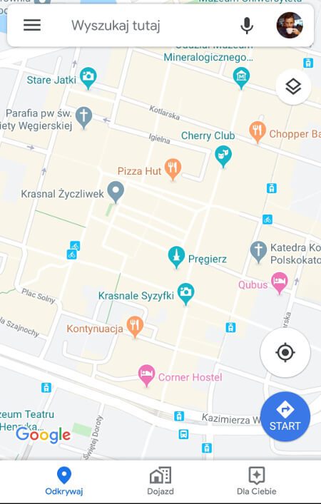 Aplikacje dla podróżników - screen z Google Maps #1
