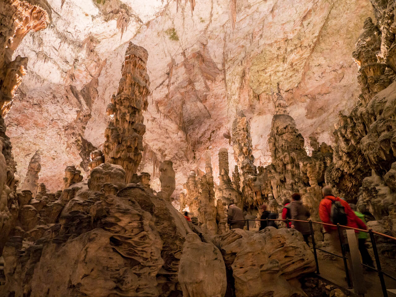 Wnętrze jaskini Postojna w Słowenii