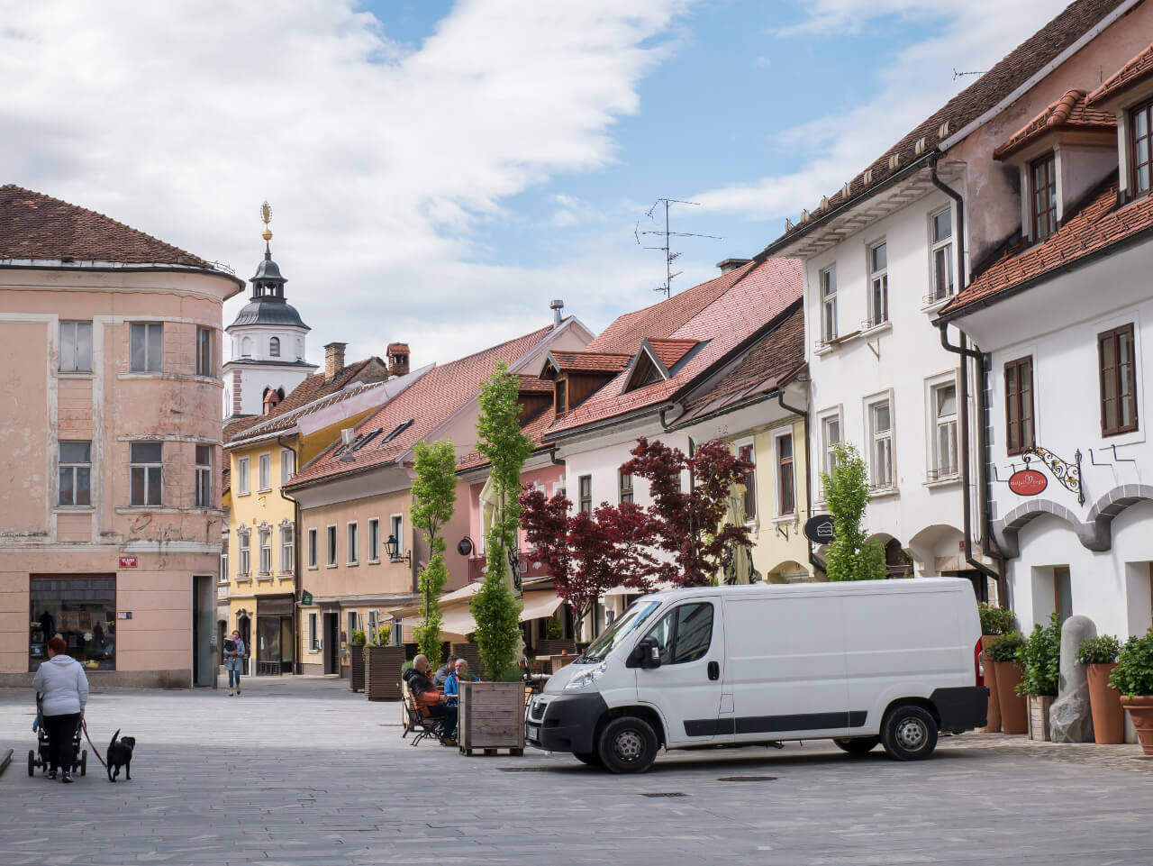 Budynki przy Glavni trg w Kranj