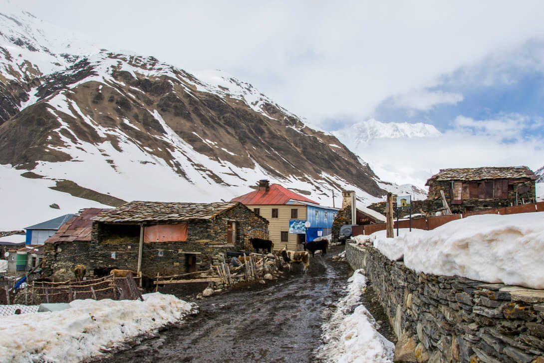 Wioska Ushguli w Swanetii (Gruzja)