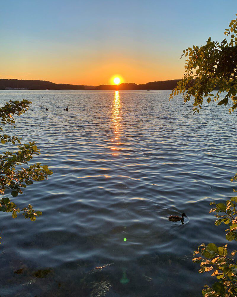 Zachód słońca jezioro Ukiel Olsztyn