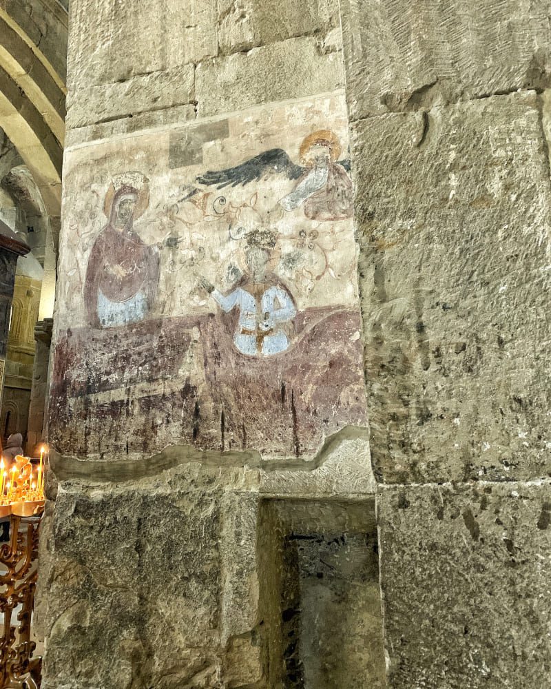 Gruzja Sweti Cchoweli pozostałości fresków