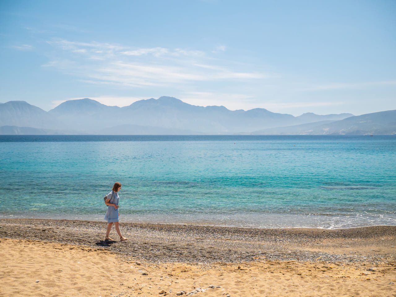Kreta plaża miejska Agios Nikolaos
