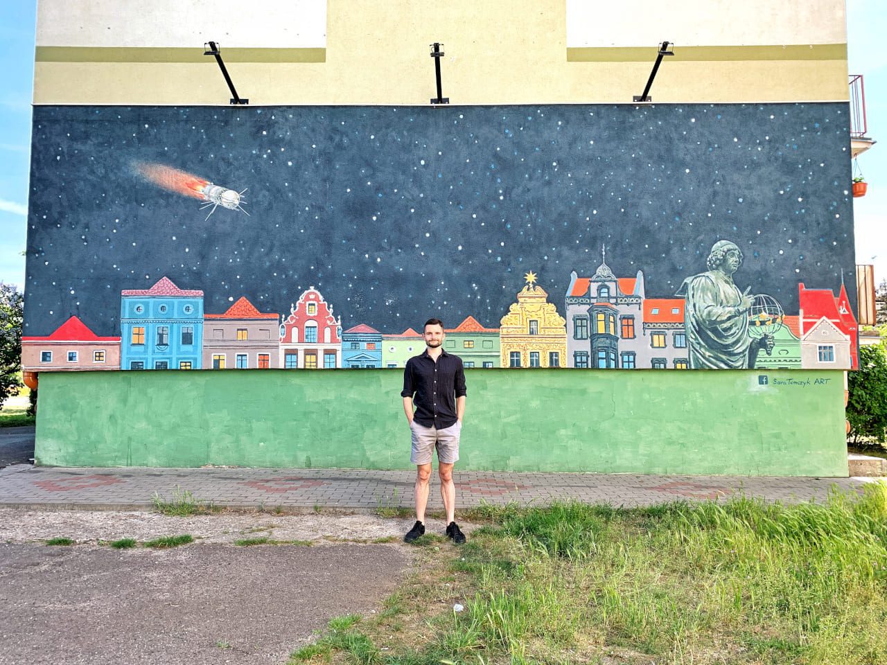 Toruń mural chłopak