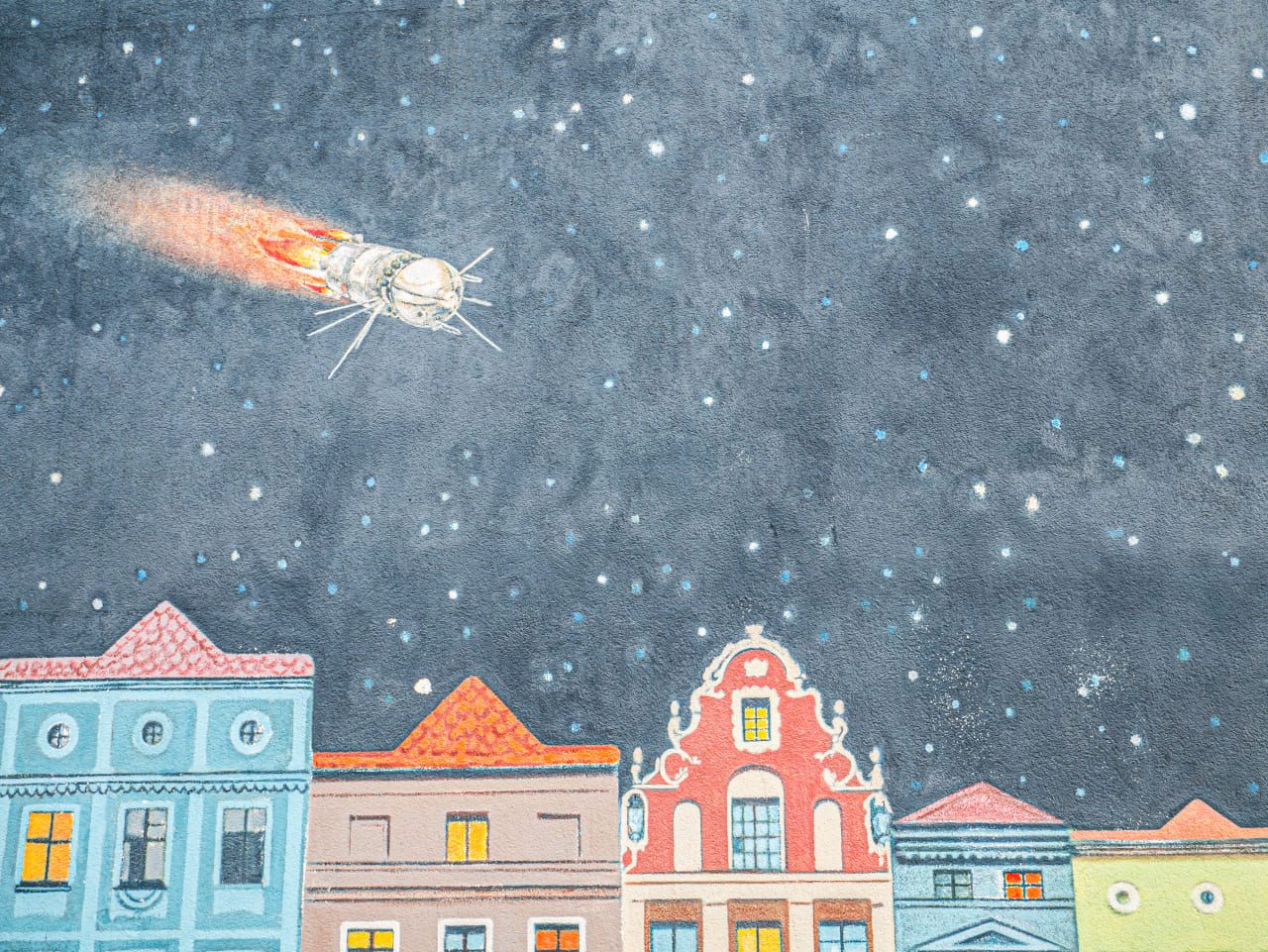 Toruń mural kometa