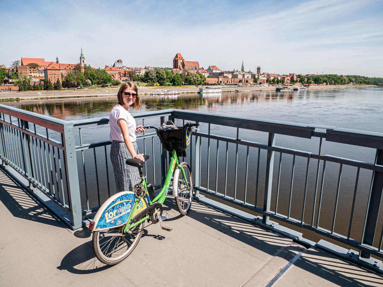 Toruń most rower panorama