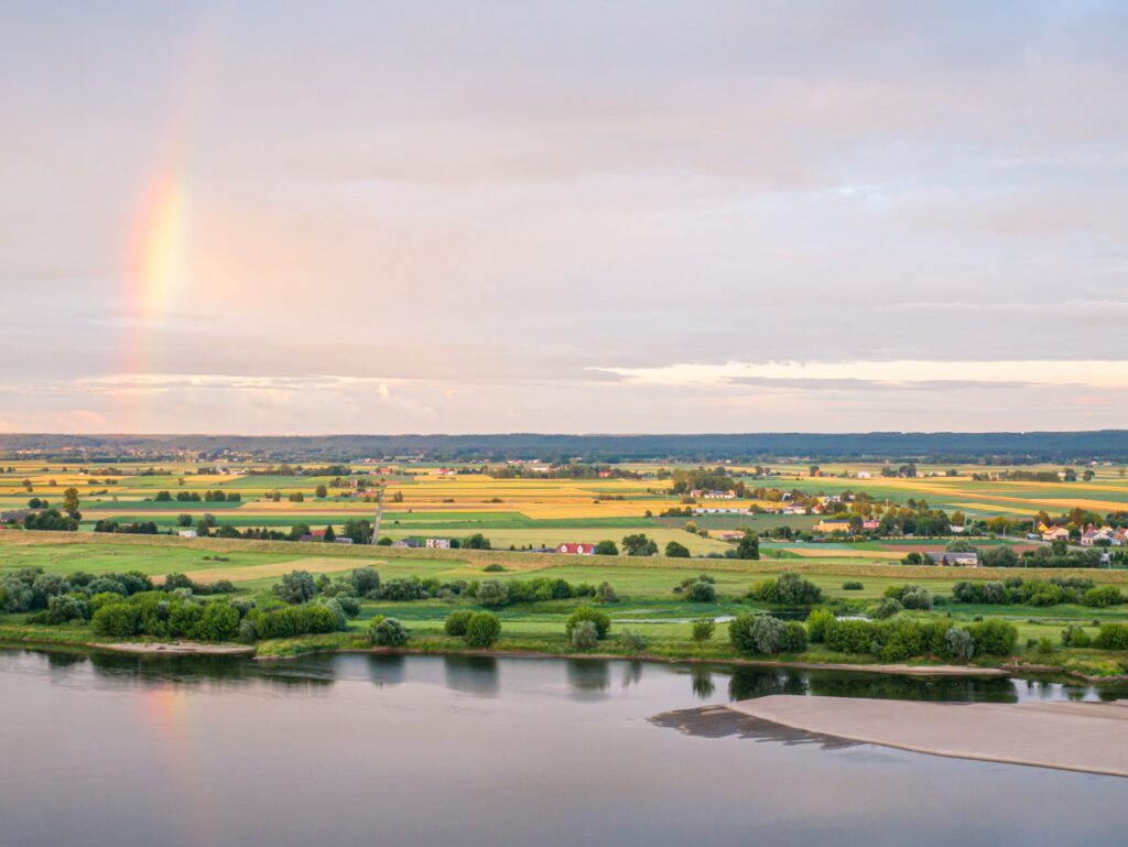 Kociewie widok na Wisłę tęcza Nowe
