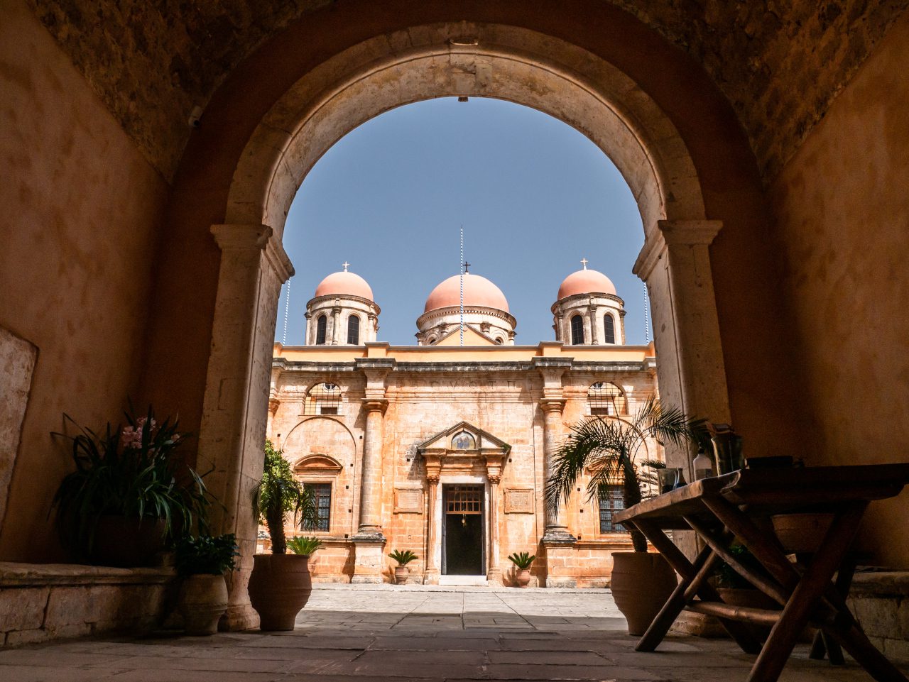 Kreta Chania Agia Triada Monastery wejście