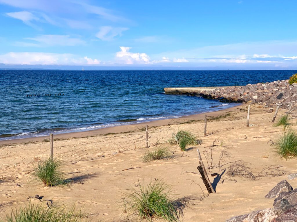 Hel widok na Zatokę Gdańską plaża