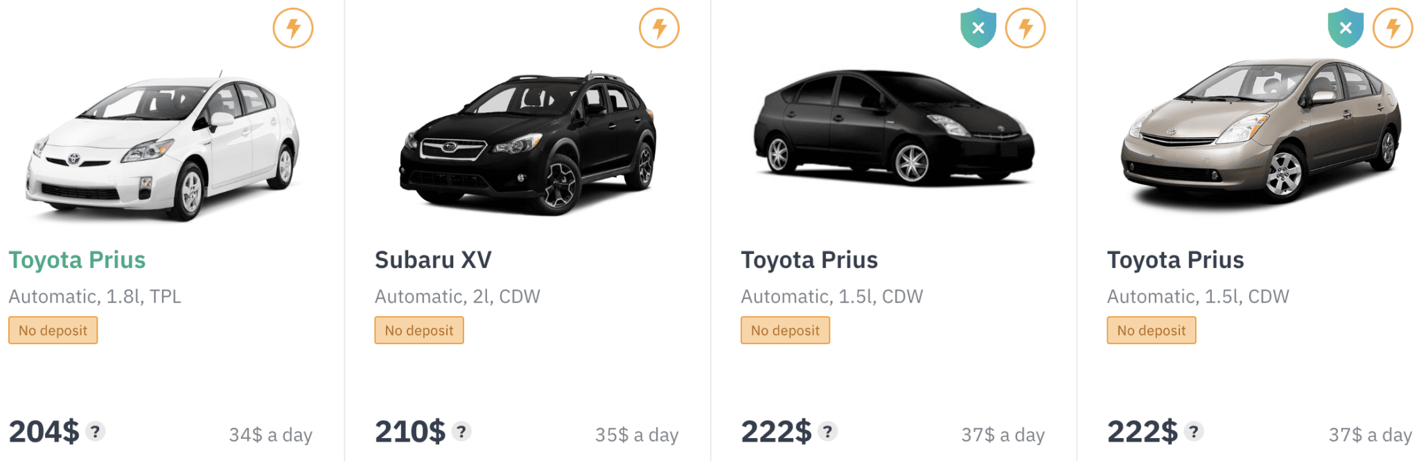 propozycje samochodów screenshot