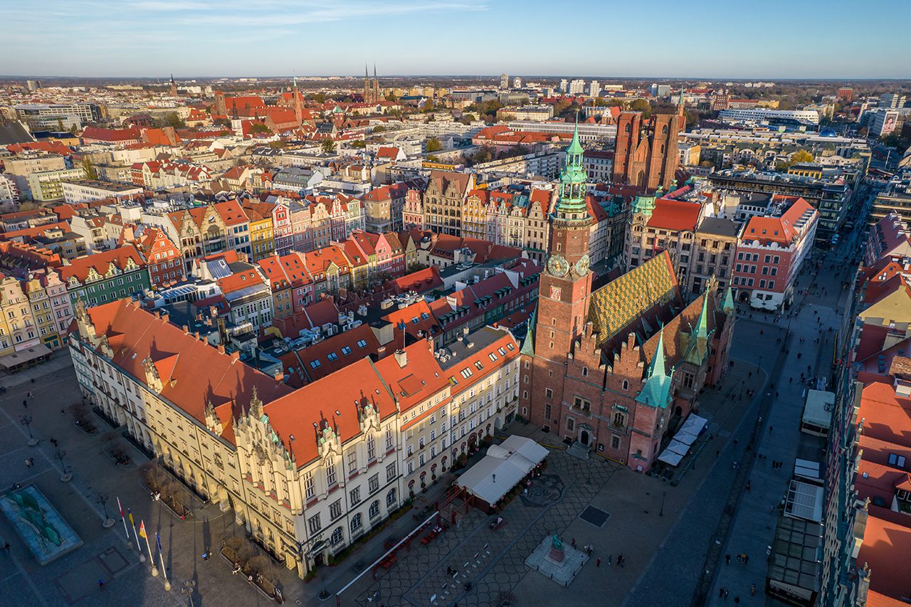 Wrocław Rynek z drona