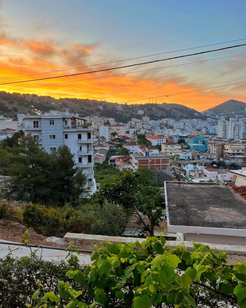 Albania Saranda zachód słońca panorama