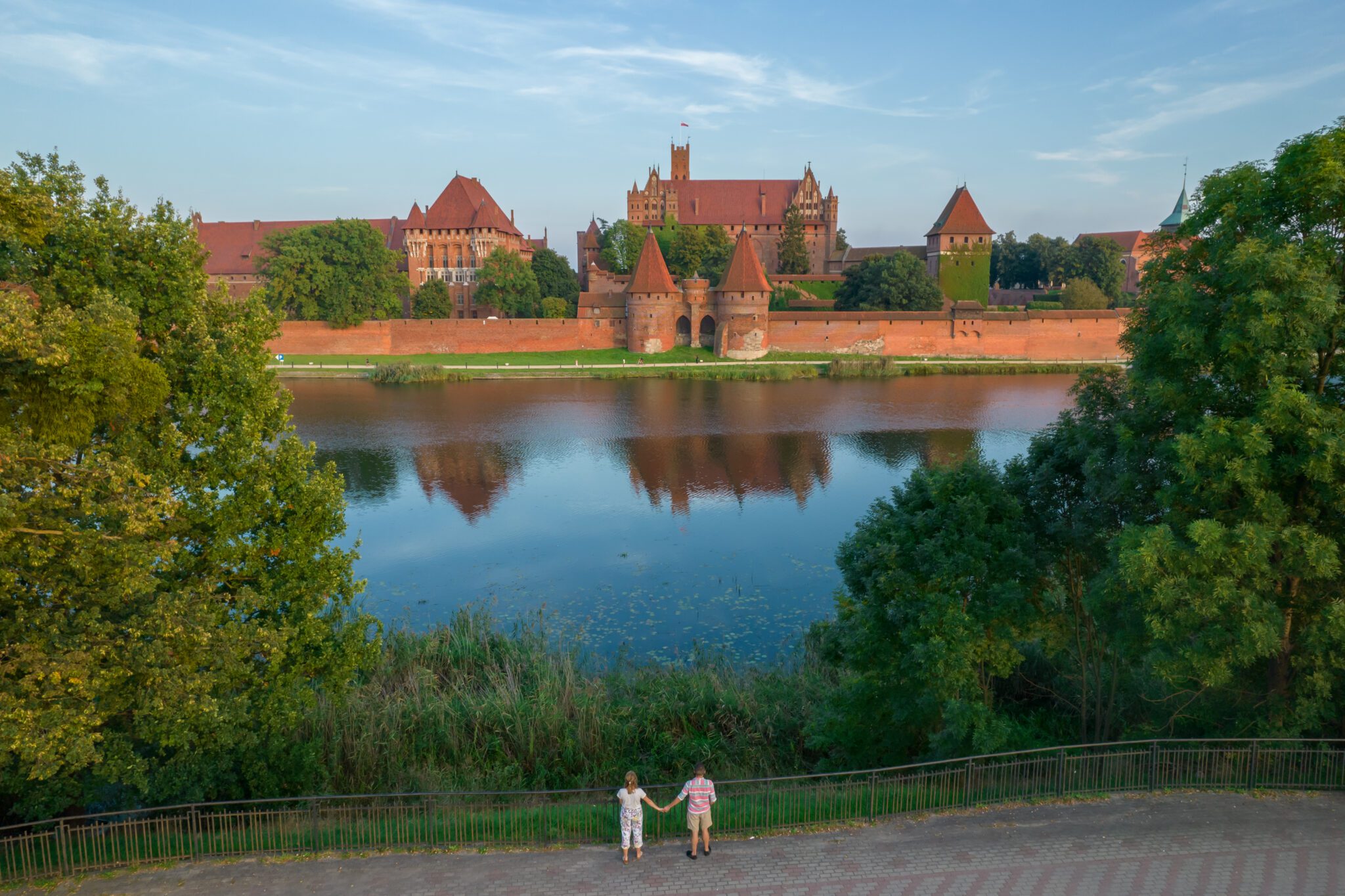Zamek w Malborku para widok z drona