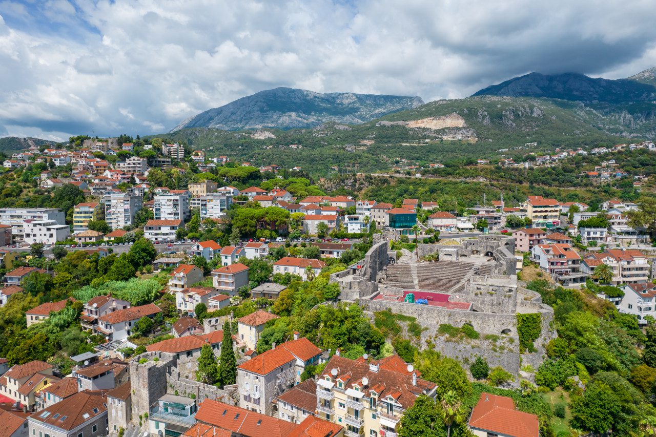Czarnogóra Herceg Novi twierdza widok z drona