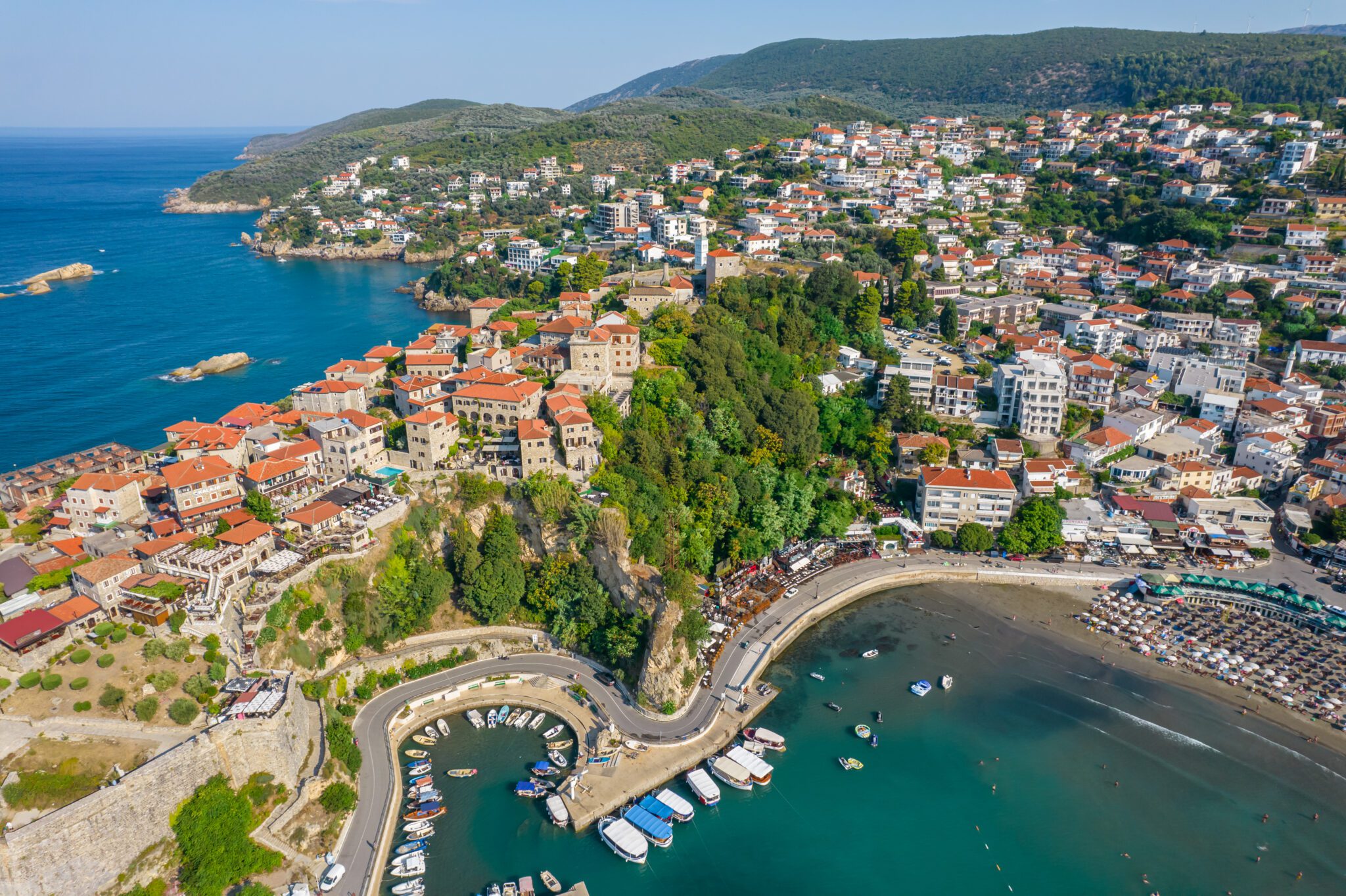 Czarnogóra Ulcinj krajobraz z drona