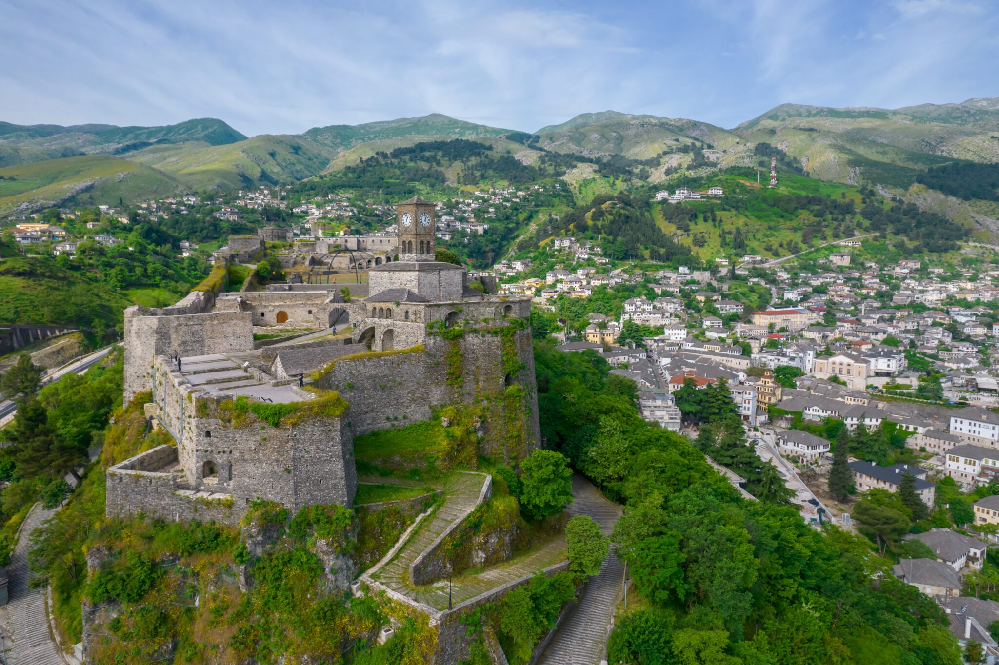 Albania Gjirokastra zamek z drona
