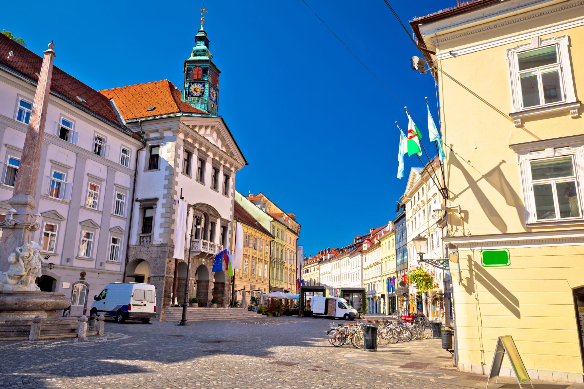 Słowenia Lublana Ratusz deptak