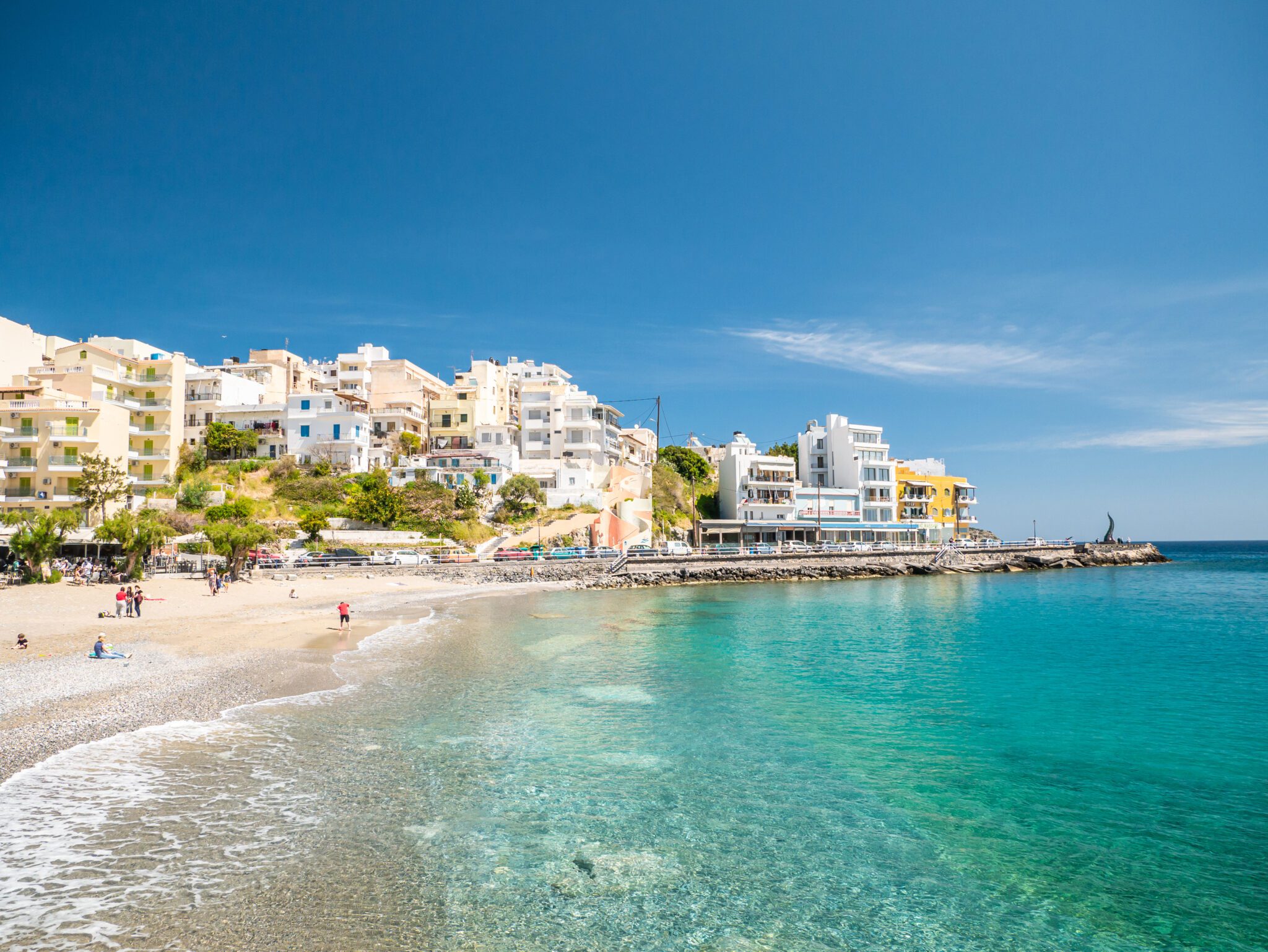 Kreta Agios Nikolaos plaża morze budynki