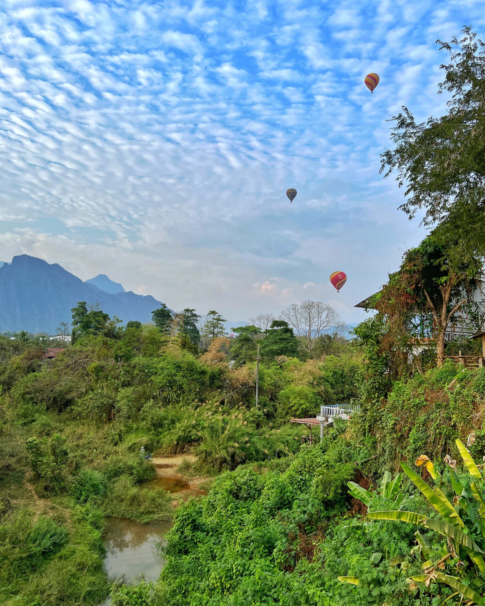 Laos Vang Vieng panorama balony