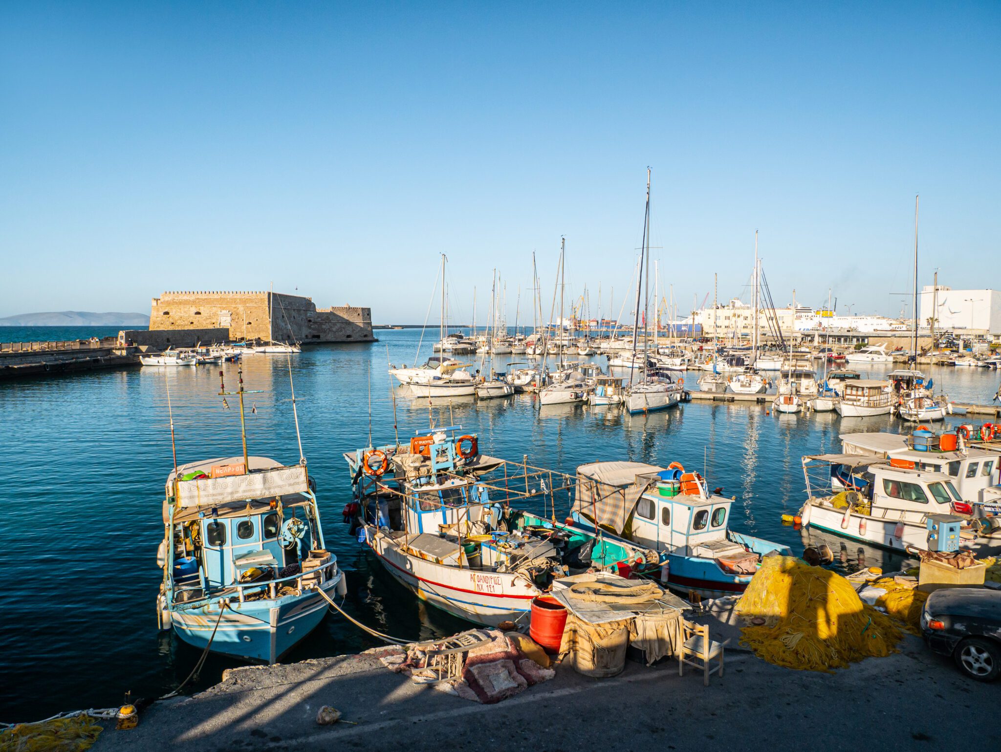 Kreta Heraklion port twierdza łodzie