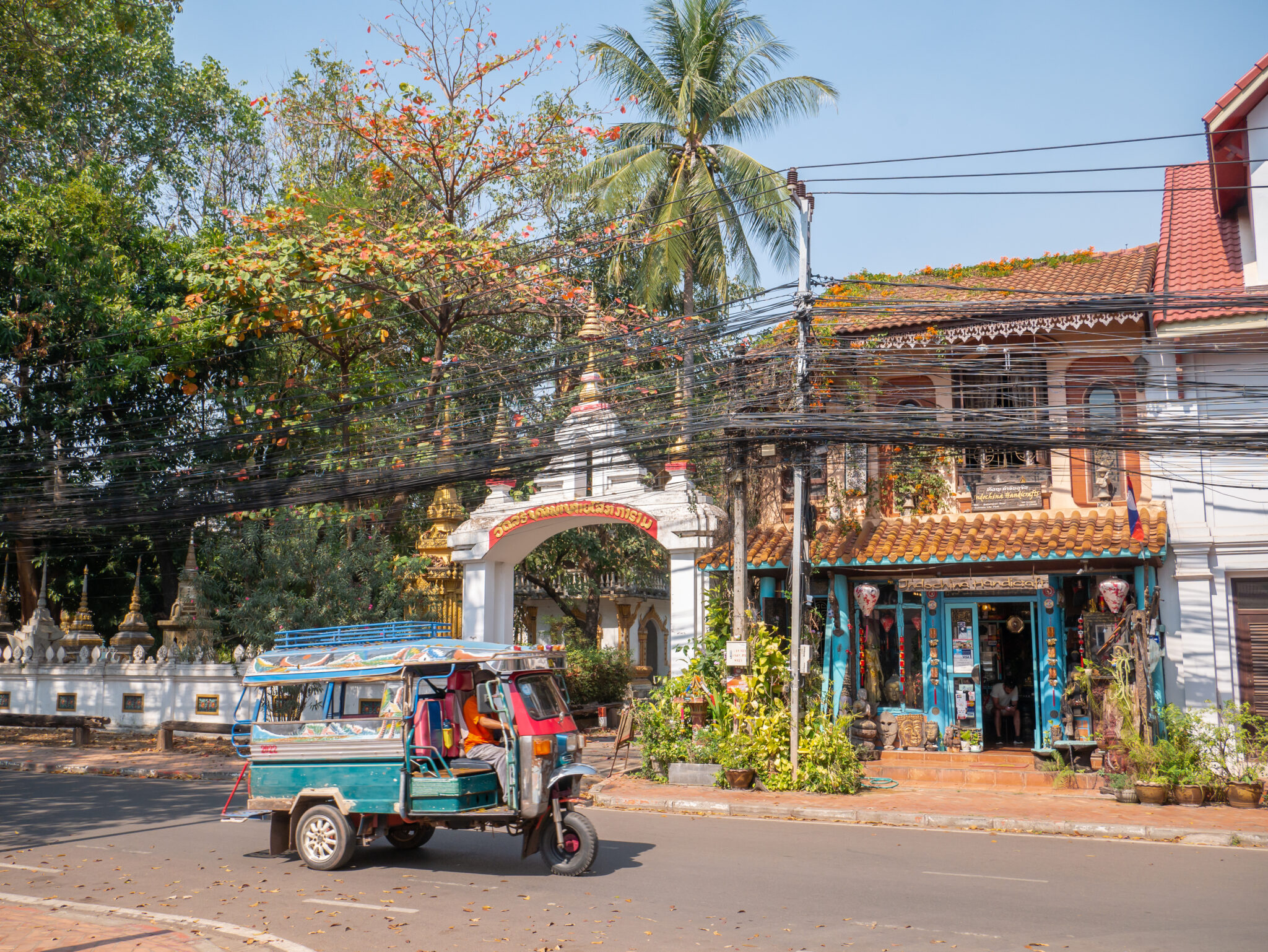 Laos Wientian uliczka tuk tuk