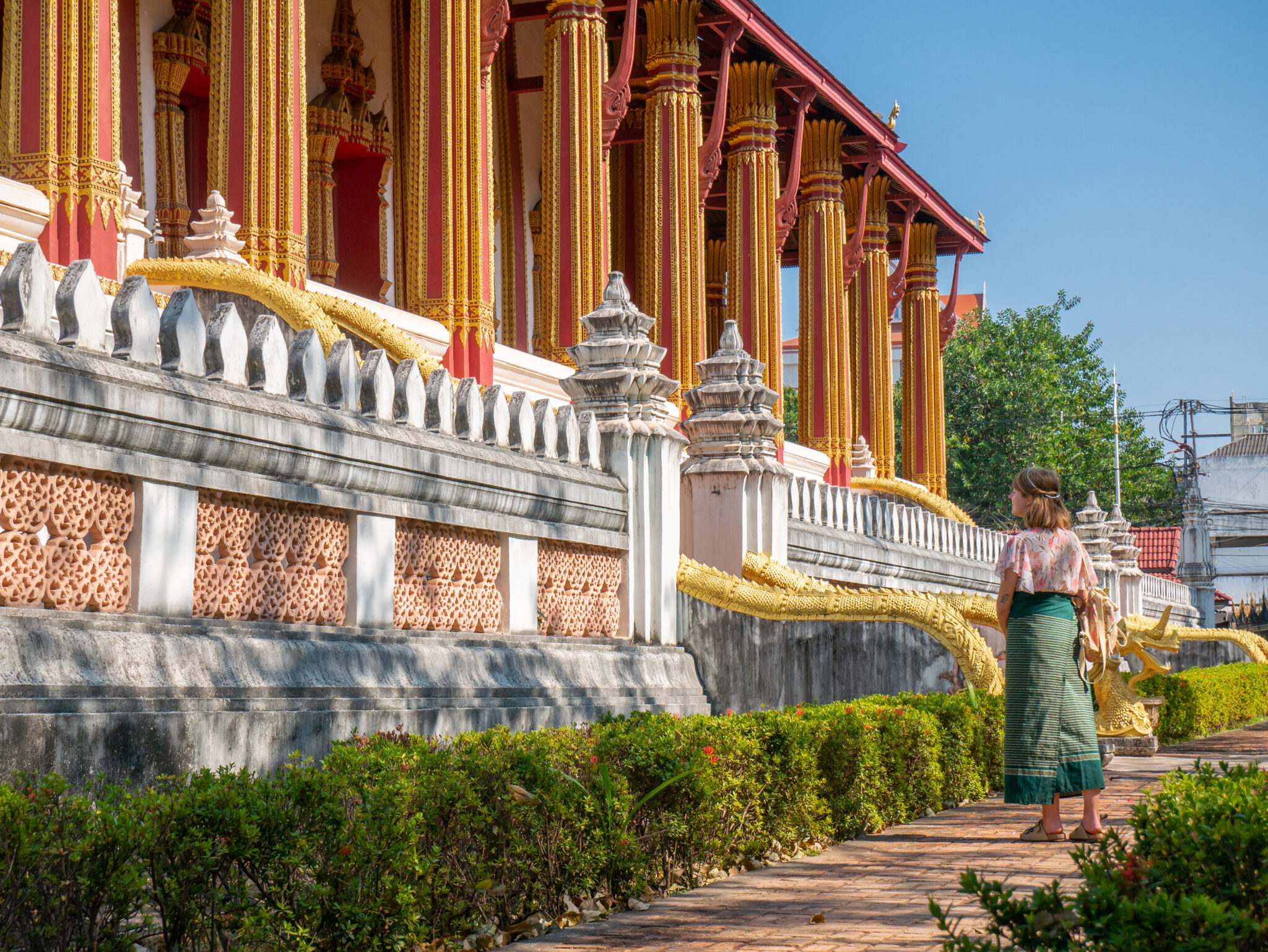 Laos Wientian Ho Phra Keo Muzeum dziewczyna wejście