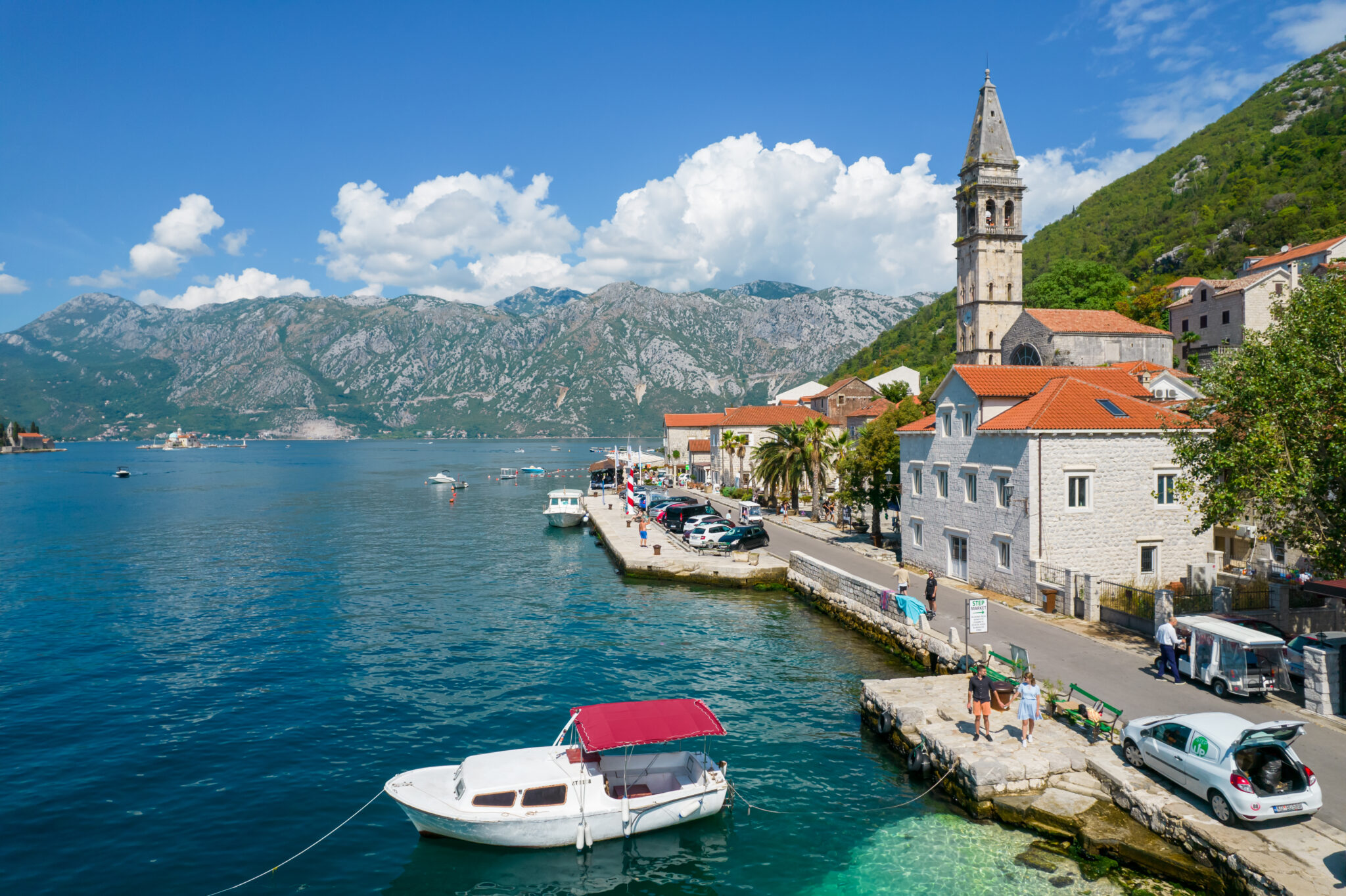 Czarnogóra Zatoka Kotorska Perast widok z drona