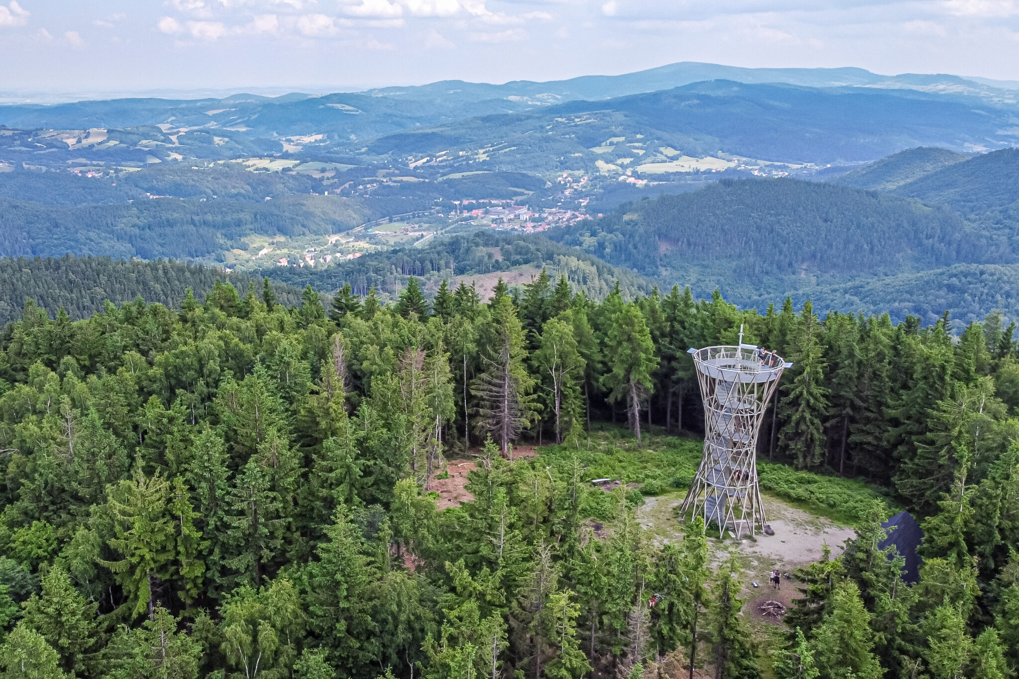 Dolny Śląsk Borowa panorama wieża widokowa z drona