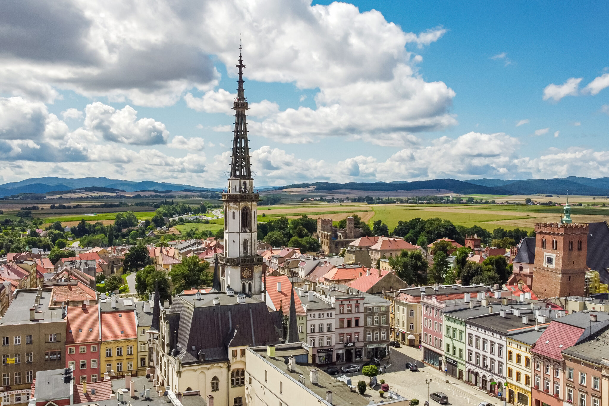 Ząbkowice Śląskie Rynek widok z drona