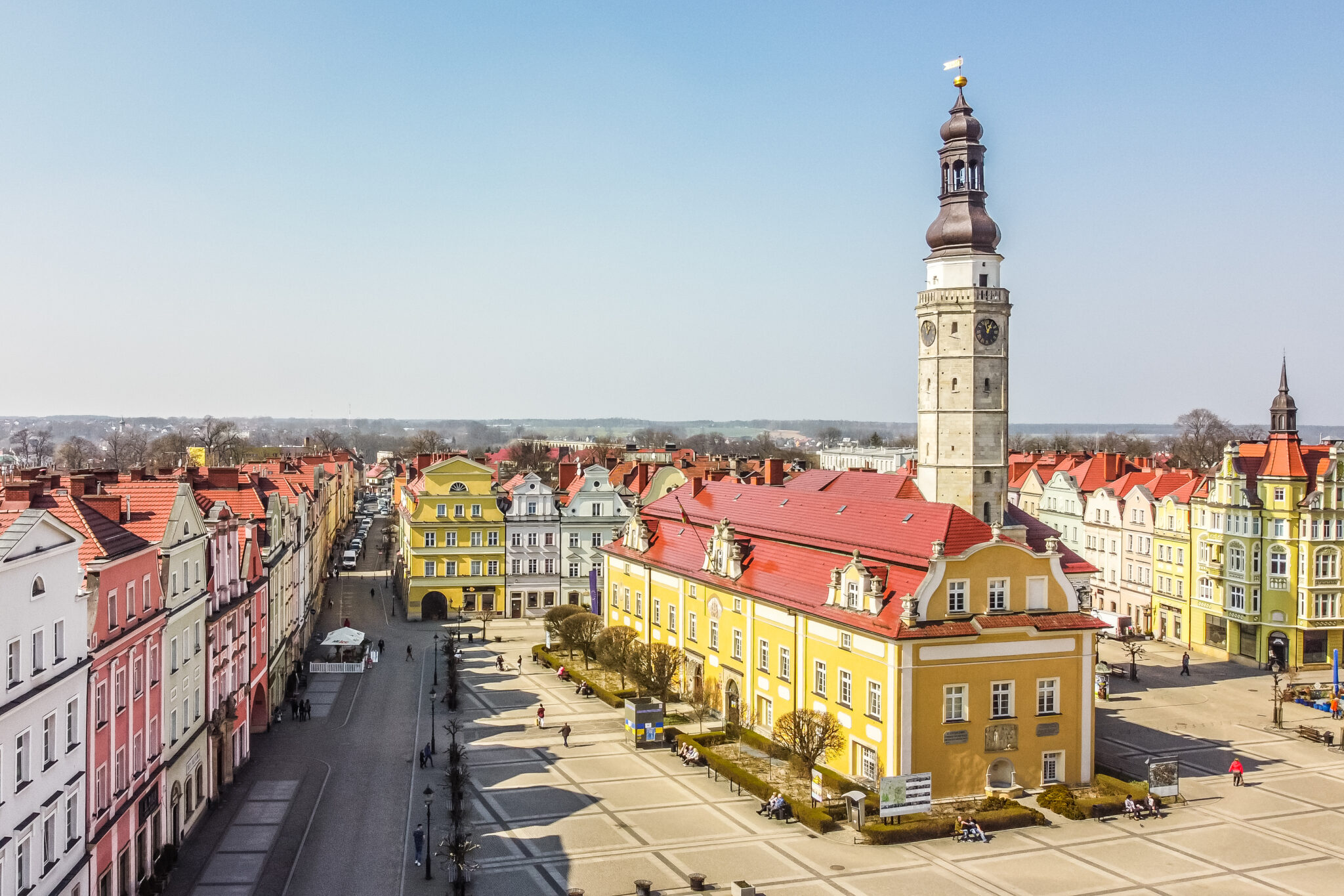 Bolesławiec Ratusz Rynek widok z drona