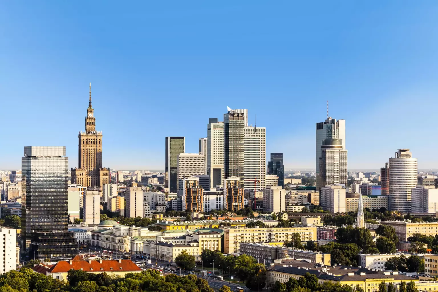 widok na Warszawę