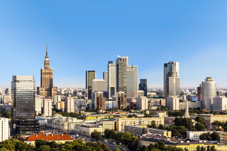 widok na Warszawę