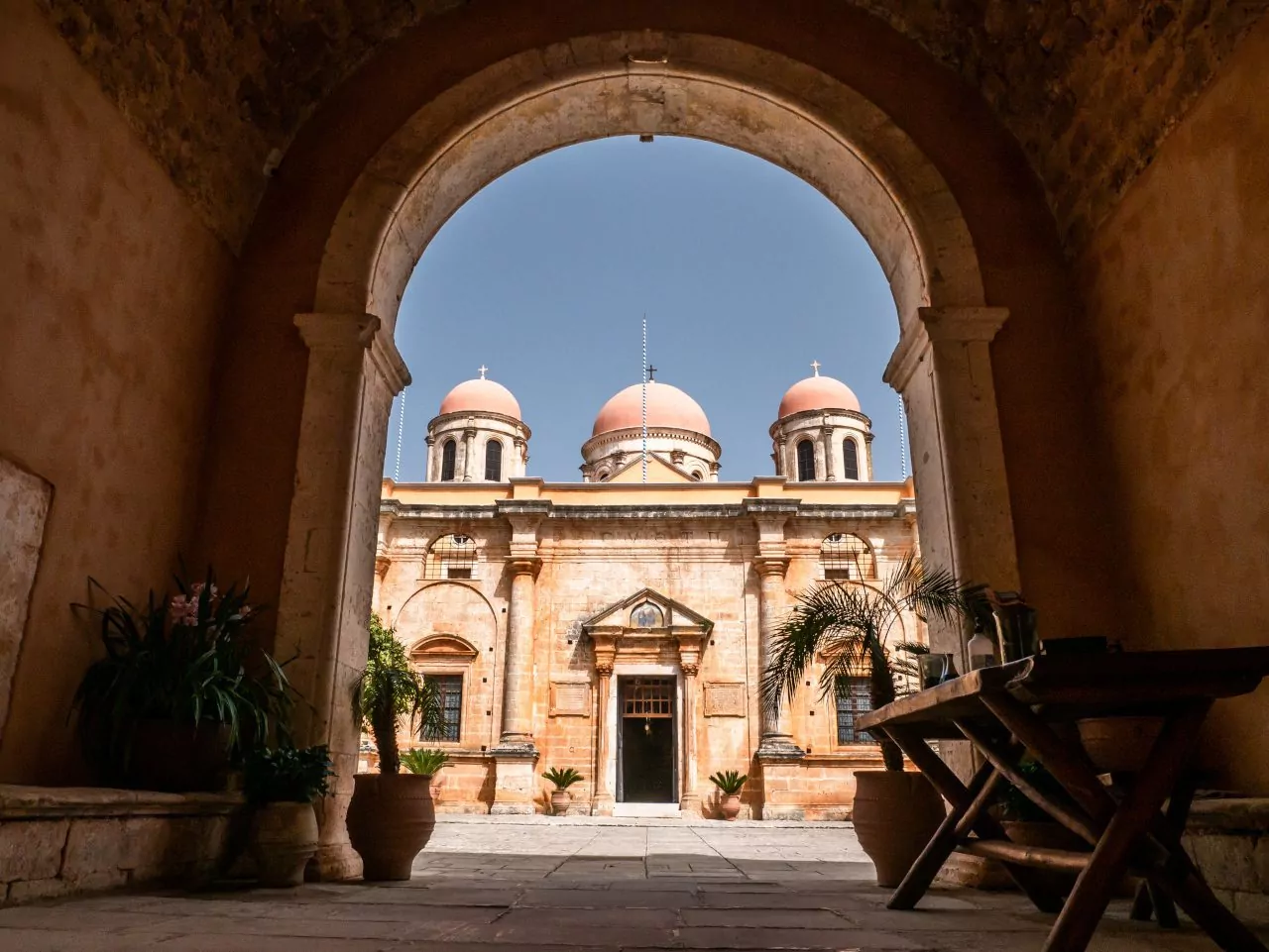 Klasztor Agia Triada Tzagaroli łuk kopuły 
