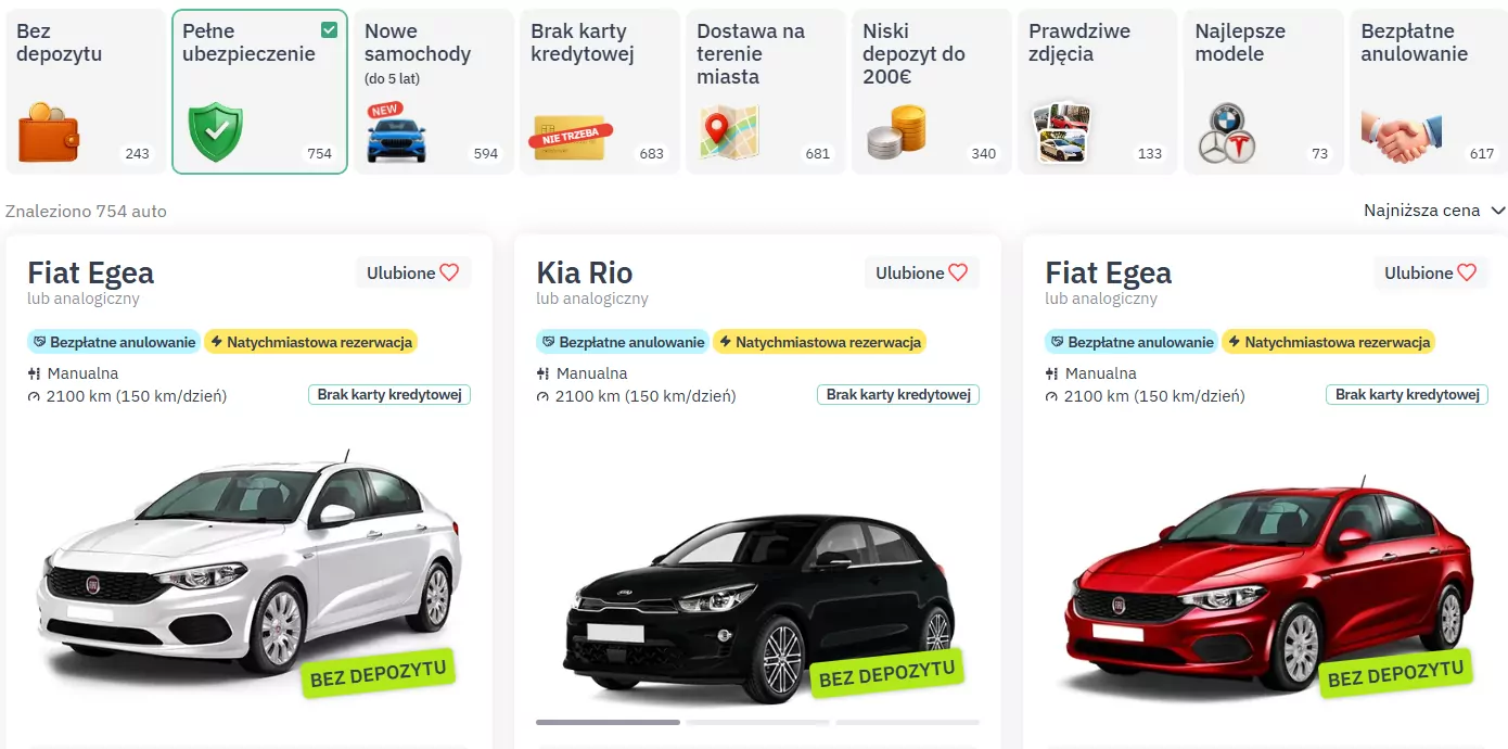 localrent screen pełne ubezpieczenie