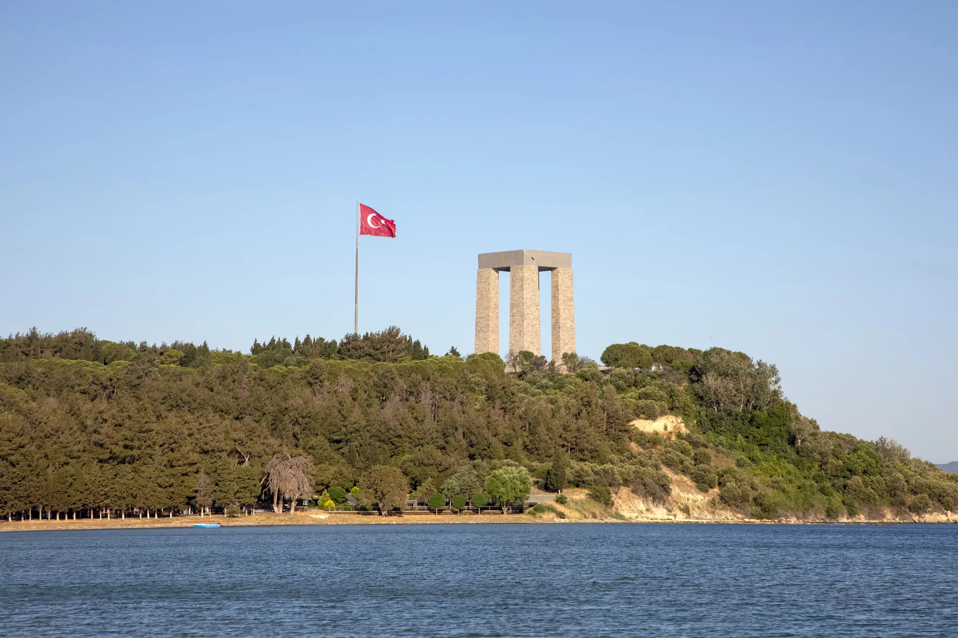 Półwysep Gallipoli monument flaga Turcji morze