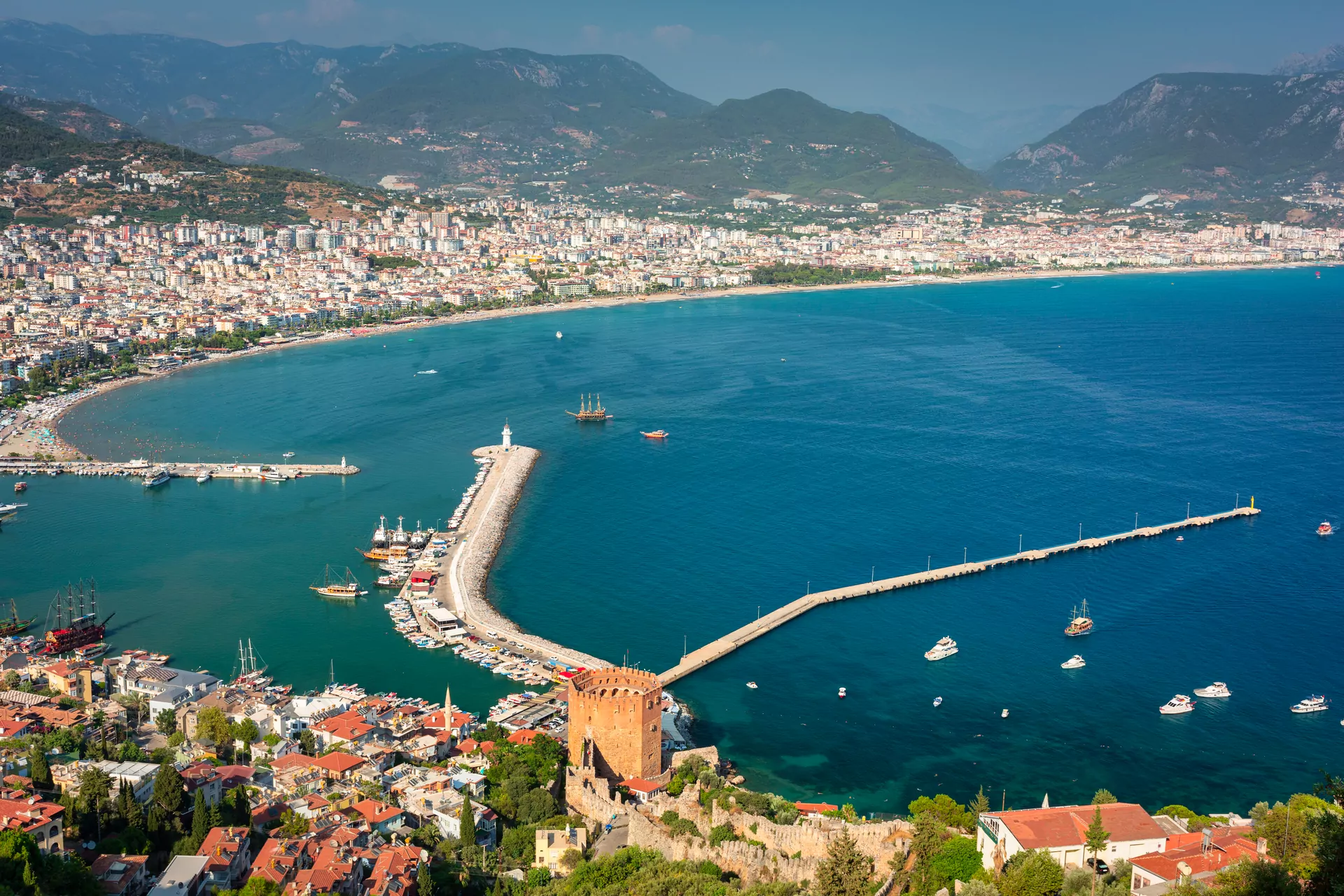 Alanya panorama taras widokowy port zamek miasto morze