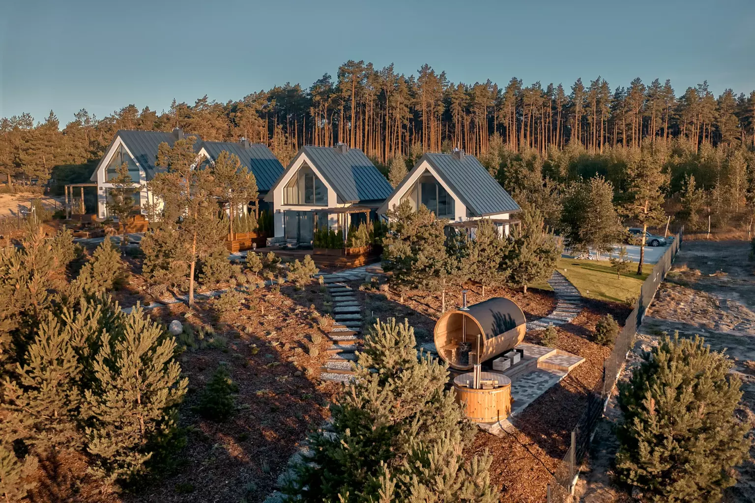 domki przy rzece Polska