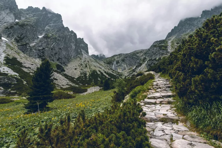 Tatry Wysokie Słowacja góry szlak drzewa chmury
