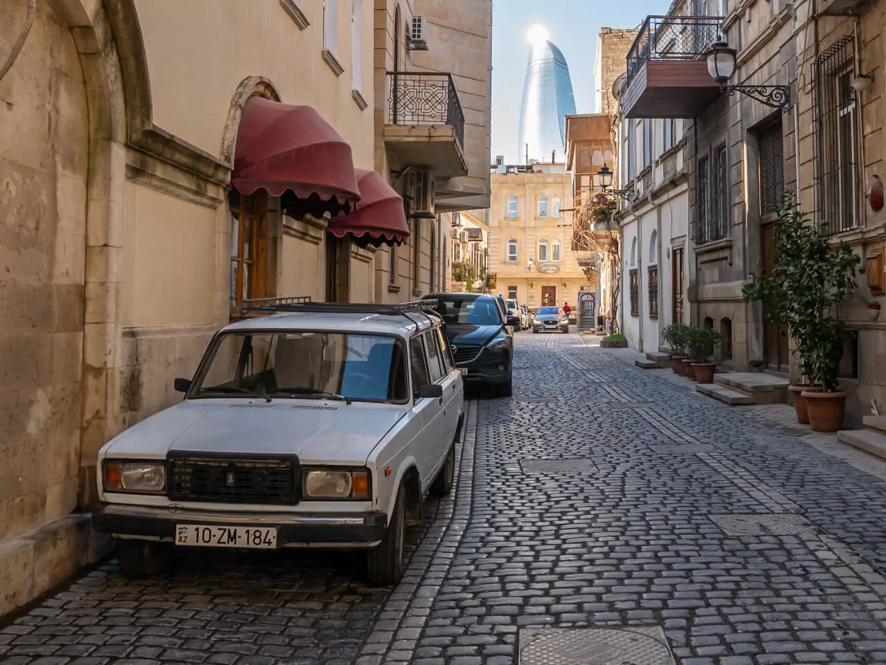 Azerbejdżan ulica auta