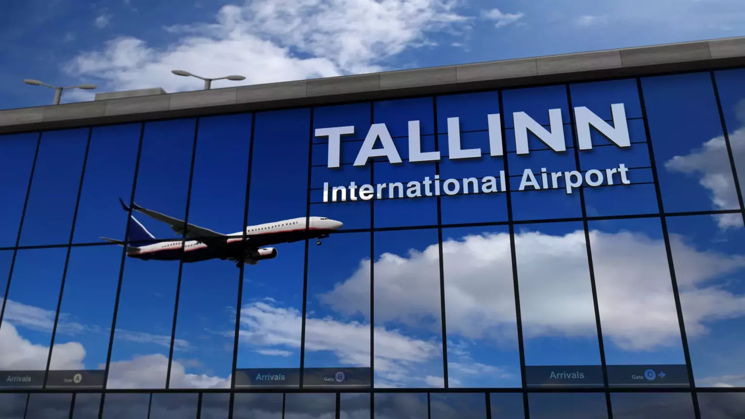 lotnisko terminal Tallin samolot