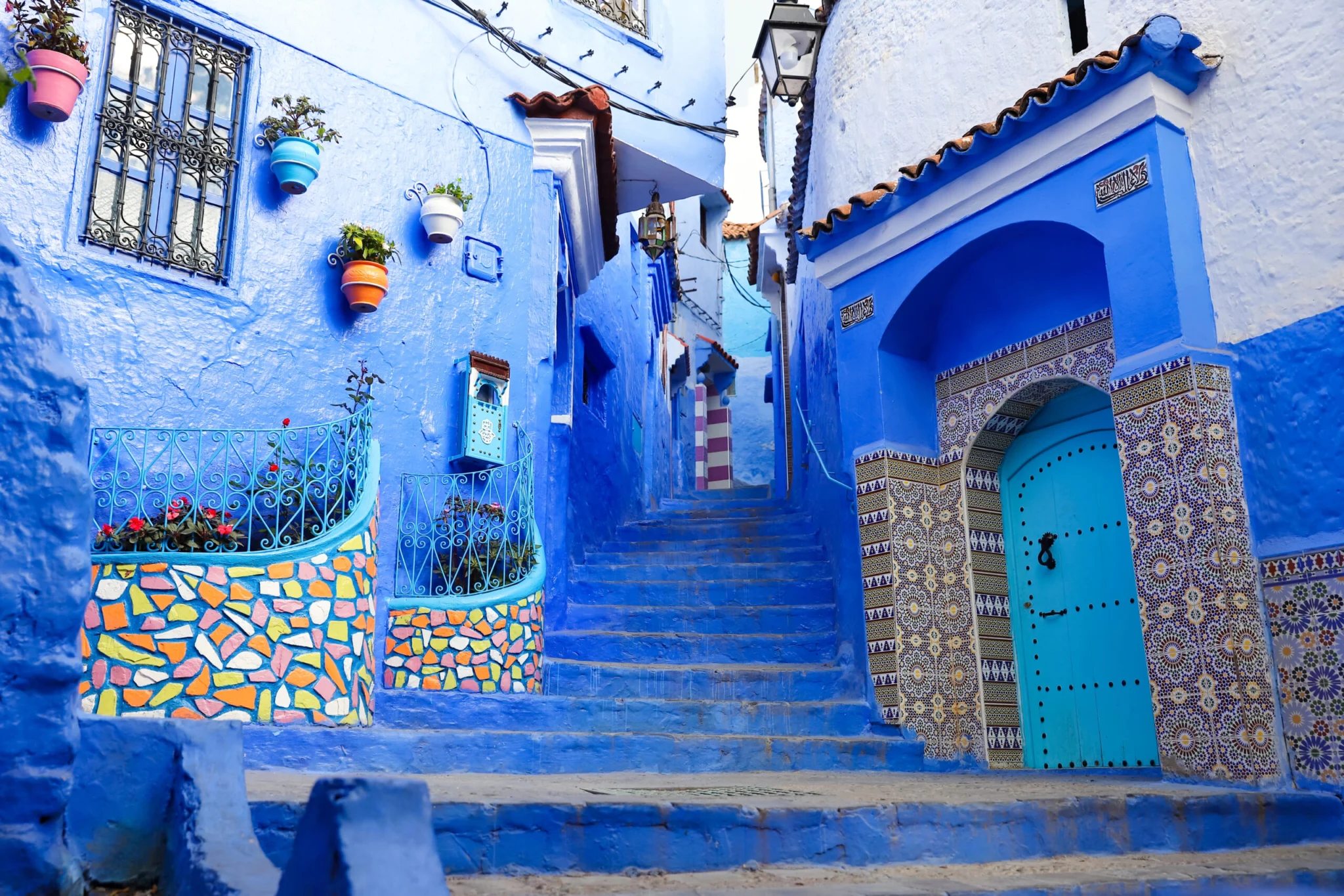 Ulica w Blue Chefchaouen, Maroko
