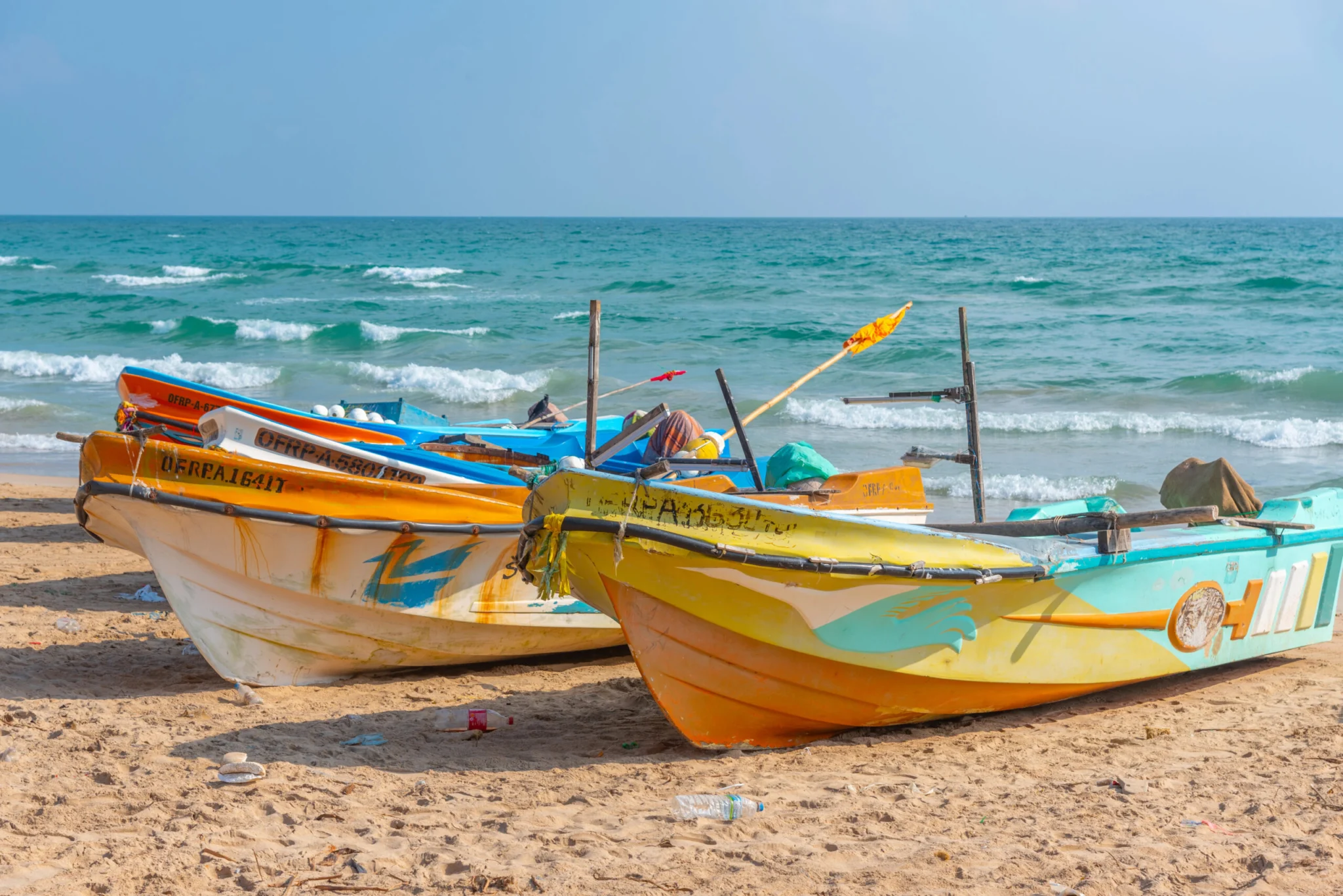 Łodzie rybackie w Trincomalee, Sri Lanka