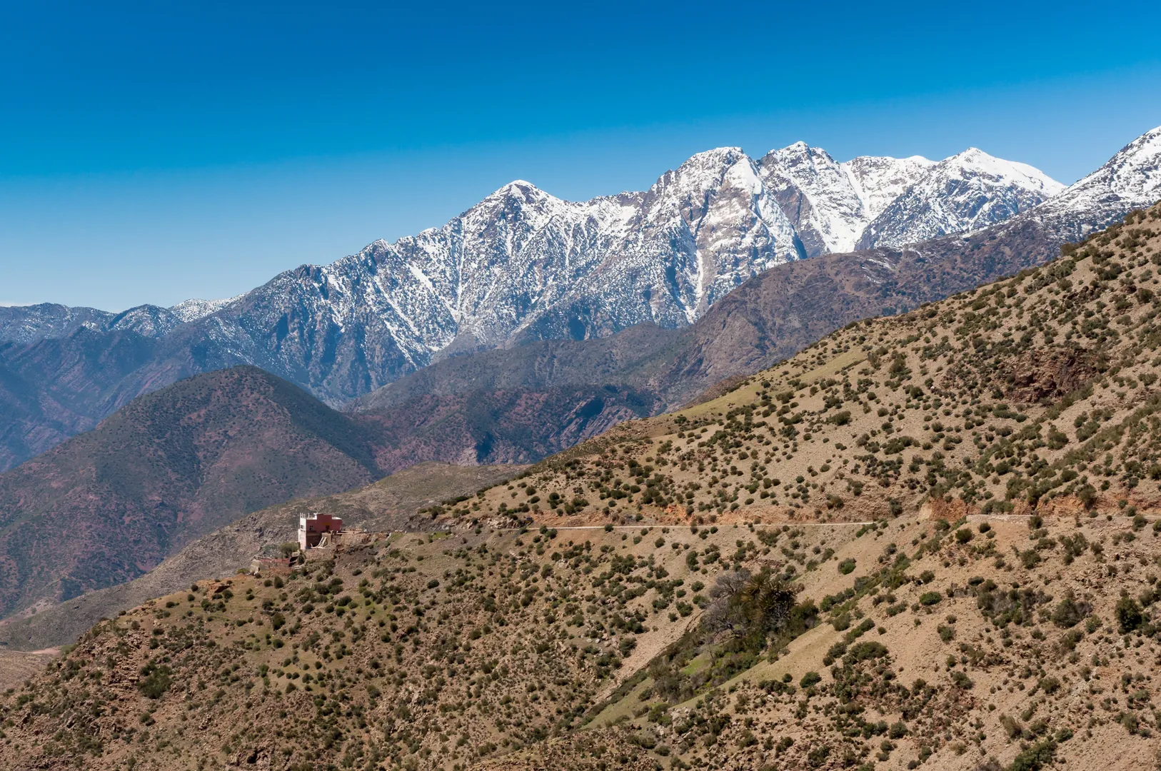 Niewielki hotel w góry Atlas Maroko