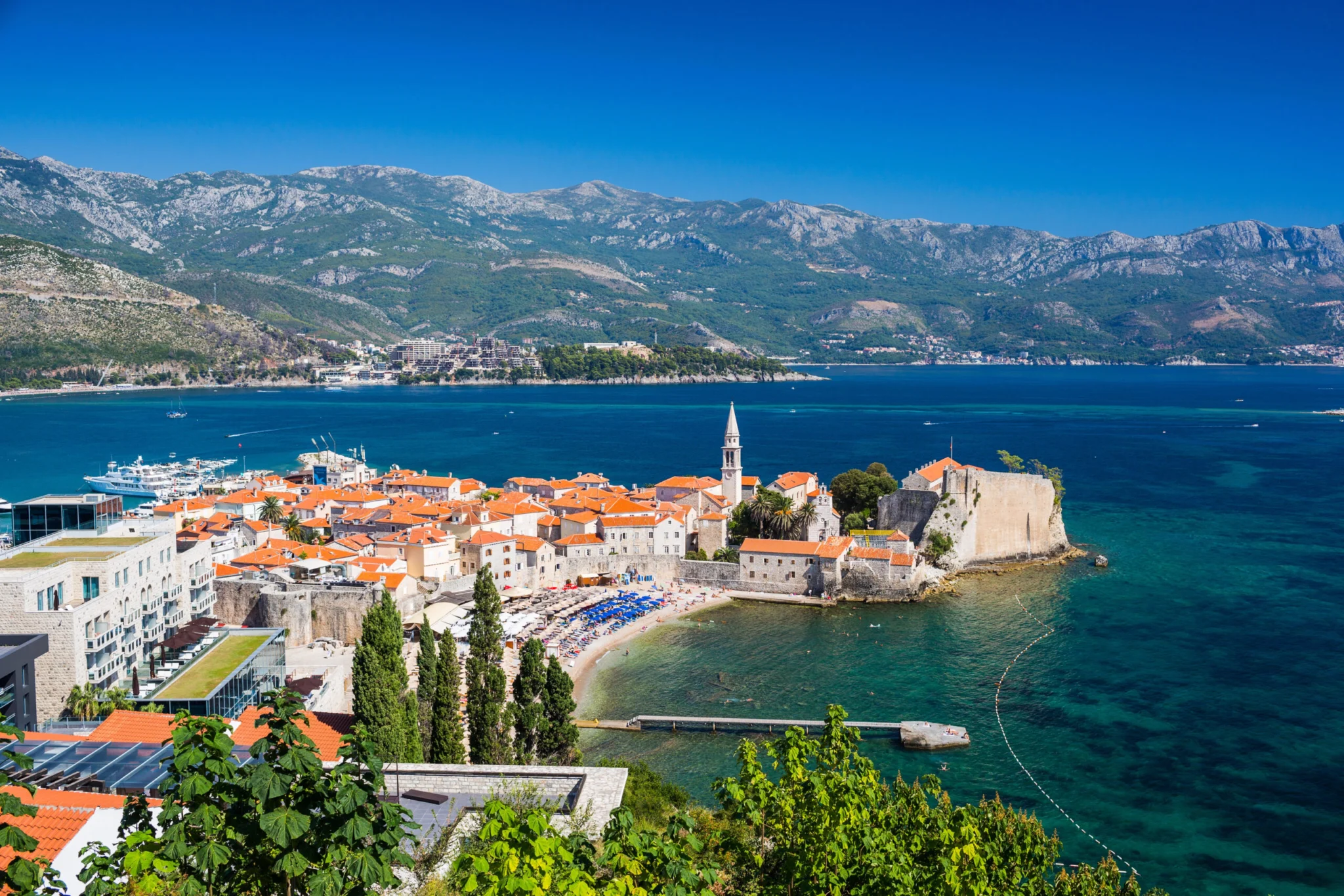 Budva widok z góry na stare miasto