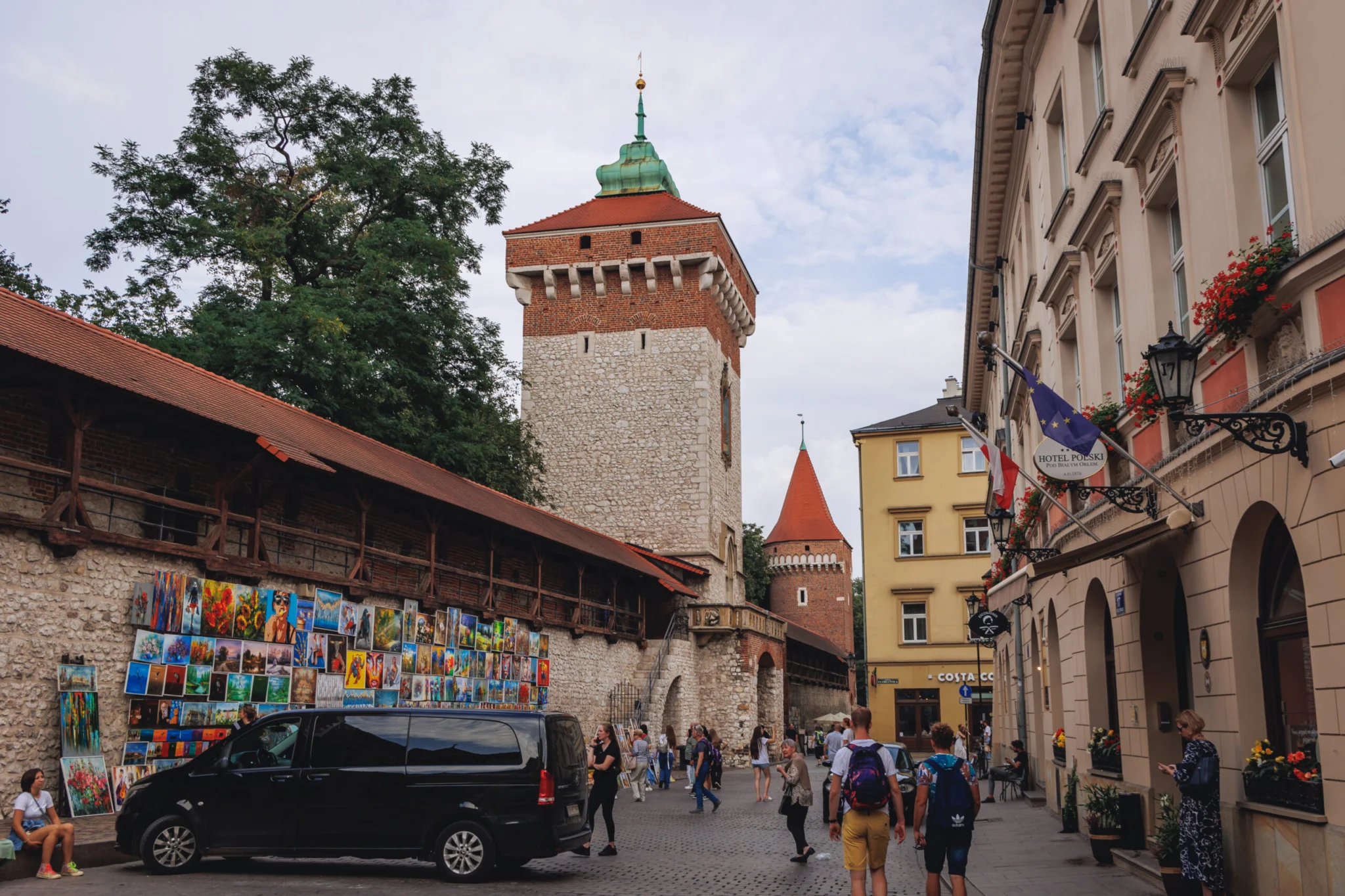 Kraków, Polska: Wieża św. Floriana i Baszta 
