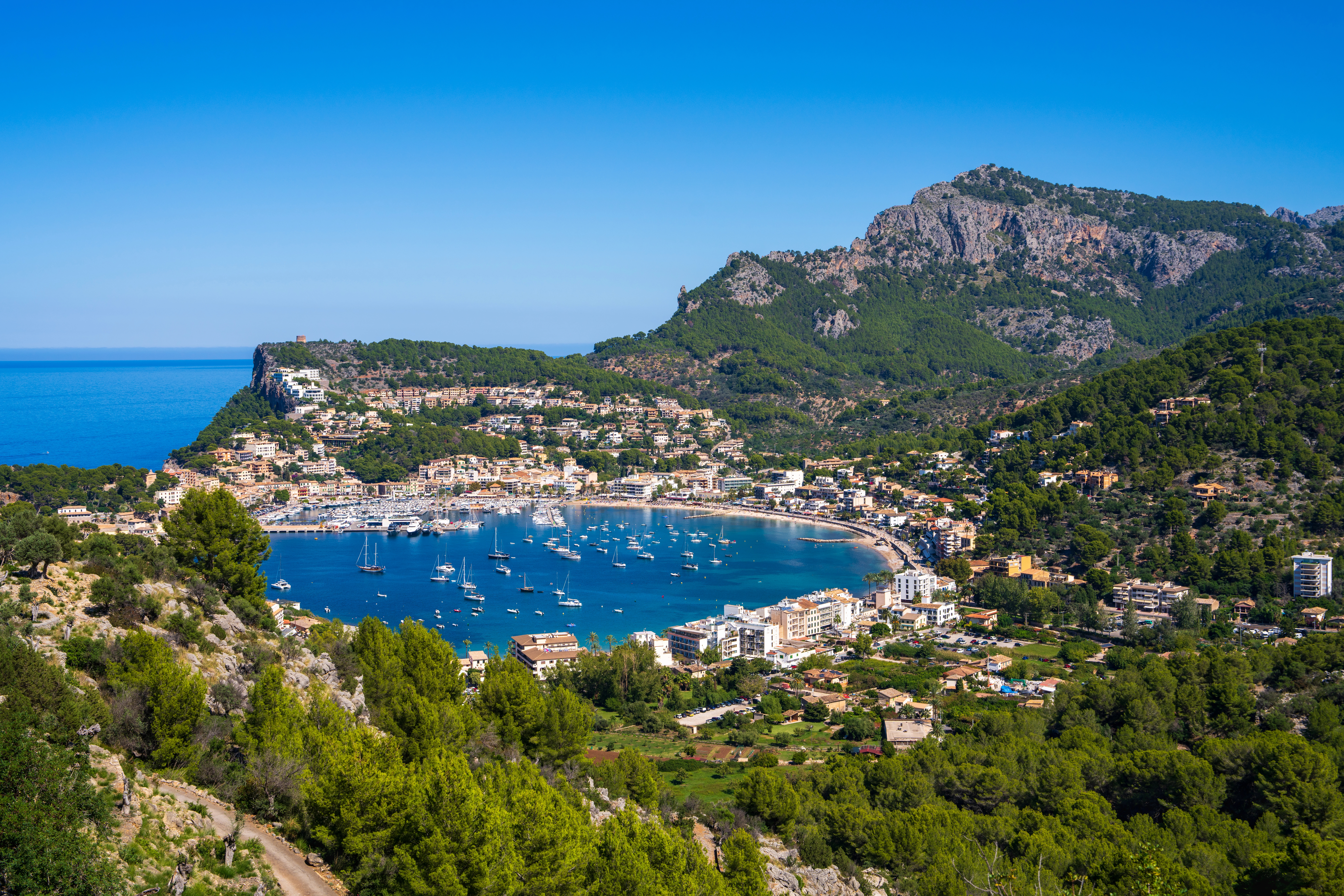 Beautiful view of the coast in Port de Soller