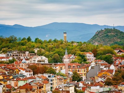 Widok z Plovdiv, Bułgaria