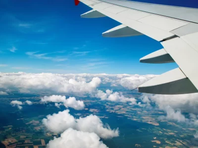 lot samolotem widok z okna